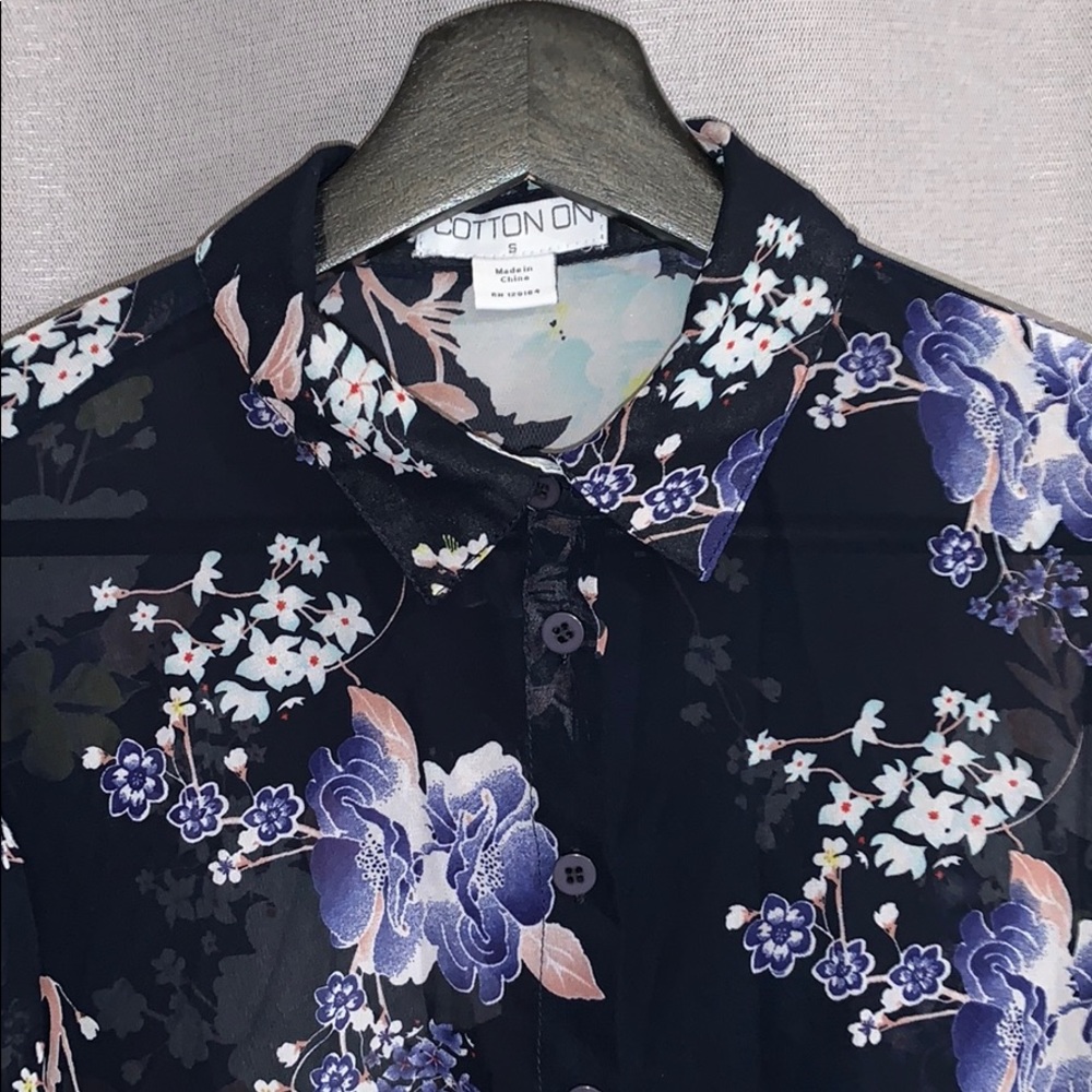 ♥️🗯 SHEER FLORAL ADJUSTABLE SLEEVES SHIRT - Picture 7 of 7